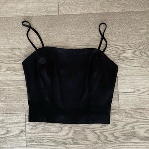 Sunday best black shimmer satin camisole size small